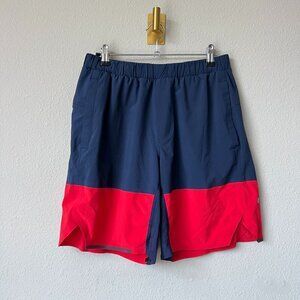 Lululemon Navy Red Colorblock 9" Outpacer Shorts